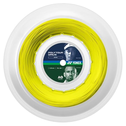Cordage YONEX Poly Tour Drive 16L jaune flash 200m rigide et durable