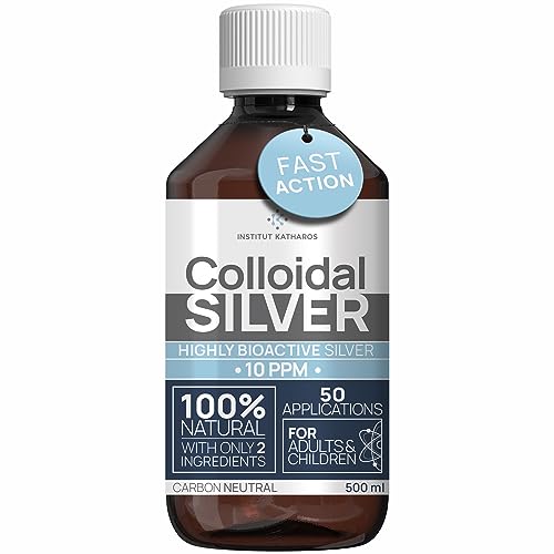 Institut Katharos Colloidal Silver Liquid 8 Fl Oz 10 Ppm - Bioactive Hydrosol Silver Water - Natural Immune Support Nano Sol Supplement Solution cover