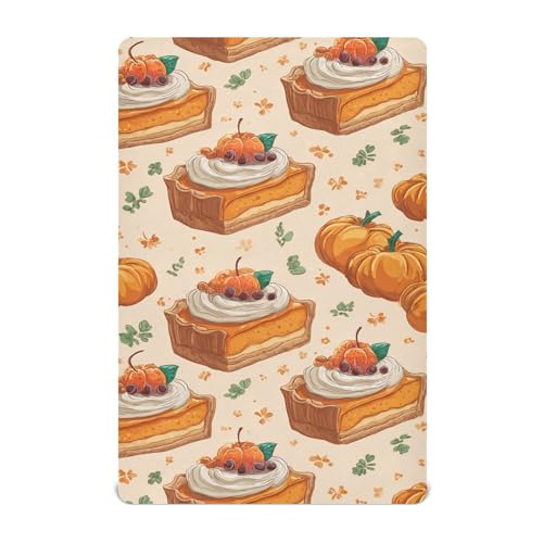 Image of Thanksgiving Fall Pumpkins Pies Crib Sheets Soft Breathable Fitted Baby Crib Sheets Mattress Cover for Girls Boys, 52 inch x 28 inch x 9 inch