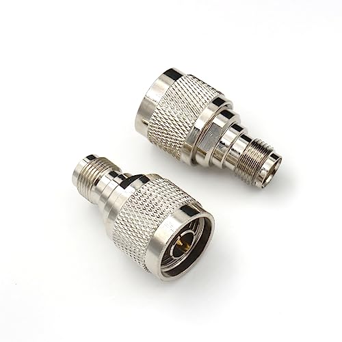 ANHAN Adaptador TNC hembra a N macho, conector TNC a tipo N, conector coaxial RF