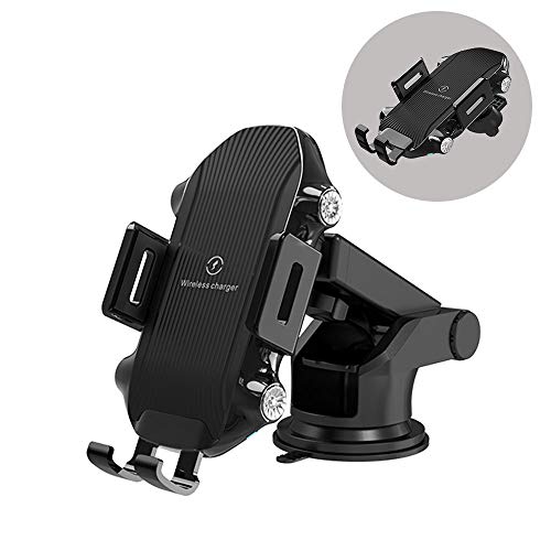 TIMESS Wireless Charger car Mount,10W Auto Sensing Clamping Car Mount Windshield Dashboard Air Vent Phone Holde Compatible with iPhone Xs/Xs Max/XR/X/ 8/8 Plus, Samsung S10/S10+/S9/S9+/S8/S8+