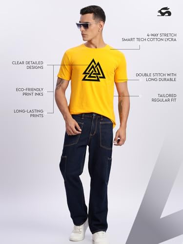 Image of ADRO Men's 100% Cotton Regular Fit T-Shirt