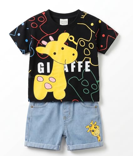 Image of Krishn Creations Kids Clothes for Boys | Cotton Printed Half Sleeve T-shirt and Shorts Baby Boy Dress | Casual Wear Kids Clothes