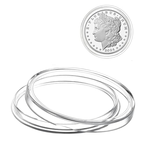 MUDOR Silver Dollar Coin Holders for Morgan Peace 100 Pack Coin Storage Cases for Collectors Plastic Coin Collection Protectors Capsules
