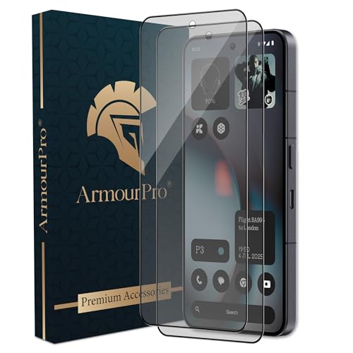 Image of ArmourPro Anti-Glare Matte Tempered Glass for Nothing (3), Pack of 2, Anti Fingerprint Screen Protector, 9H Scratch Resistant, Smooth Touch, Full Edge to Edge Coverage