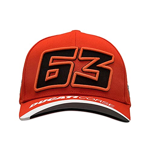 Valentino Rossi Herren Ducati Bagnaia Mittlere Schirmmütze, Rot, Einheitsgröße EU
