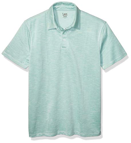 Lee Men's Shirt Short Sleeve Big Tall Regular, Anthony Polo Aqua, Medium