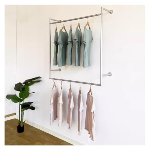 Tringle à vêtements murale industrielle pour un rangement robuste et esthétique