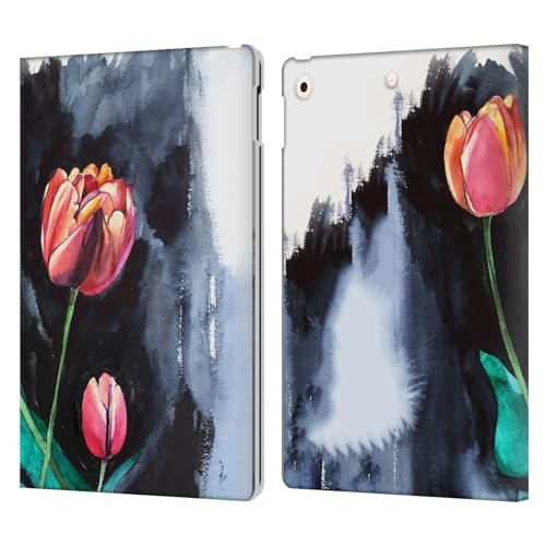 Étui portefeuille iPad 10.2 Mai Autumn en cuir motif tulipes