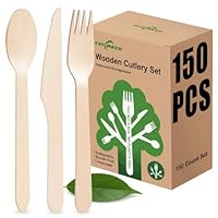 Disposable Wooden Cutlery Set - Alternative to Plastic, Eco Friendly, Biodegradable, Compostable Cutlery Set