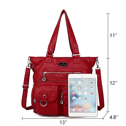 Image of Angelkiss Purses Handbags for Women PU Tote Satchel Bags for Women Pockets Shoulder Bags | PU