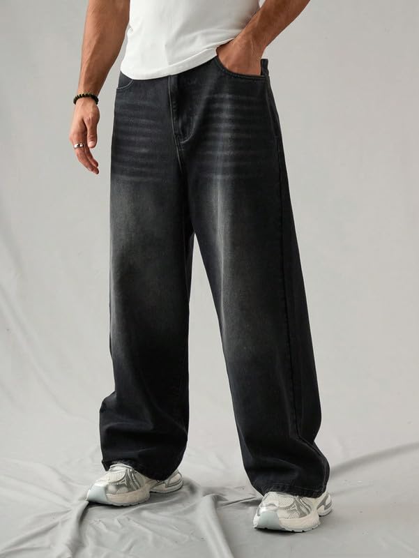 NUCOUTHS Men Whisker Straight Fit Mid Rise Denim Jeans (Black) - Image 6