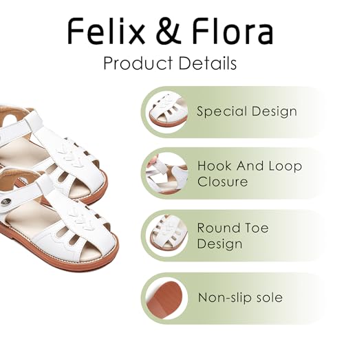 Image of Felix & Flora Toddler Girls Sandals Soft Rubber Princess Flat Shoes Flower Girl Shoes