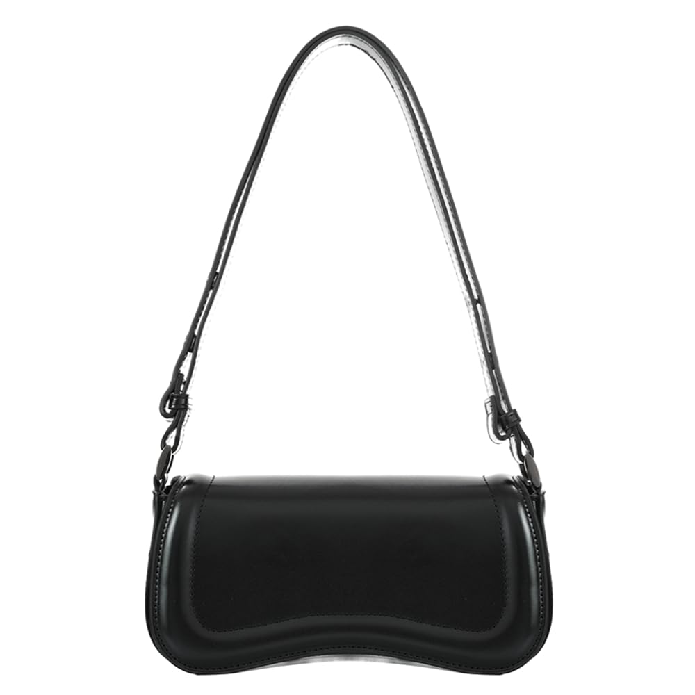 YDSIII Small Shoulder Bag, Trendy Vegan Leather Cross Body Bag for Women, Women's Crossbody Purse with Adjustable Strap (Shiny Black)