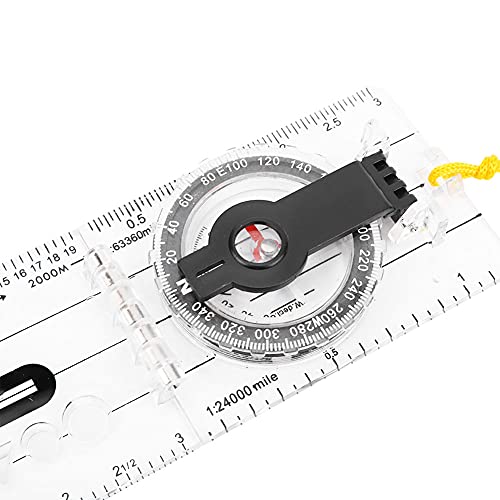 Brújula plegable de acrílico ligera y portátil para exteriores miniatura 7