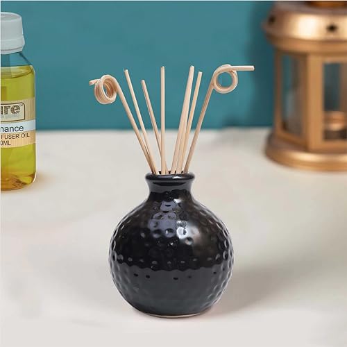 Image of Pure Source India Reed Diffuser Empty Ceramic Pot and 8 Pcs Reed Sticks .(Capacity 150 ML)