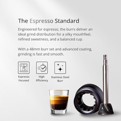 1Zpresso ruční mlýnek na kávu J-Ultra železo šedý, kónický mlýnek, sklopná rukojeť, magnetická sběrná nádoba 40g, numericky nastavitelná jemnost, vyšší rychlost mletí ideální pro espresso