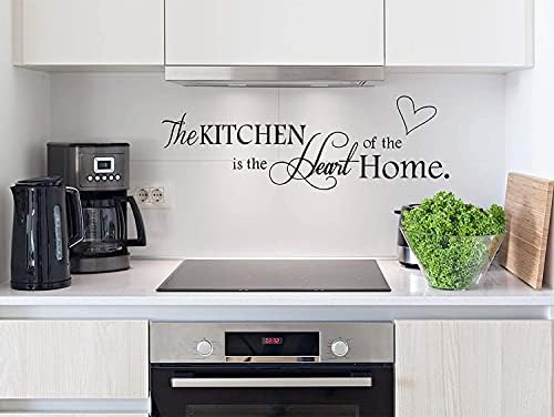 Wajade 2 Sets Kitchen is The Heart of The Home Wall Sticker Quotes Motivational Wall Decals,Family Inspirational Wall Stickers for Kitchen Dinning Room Decoration