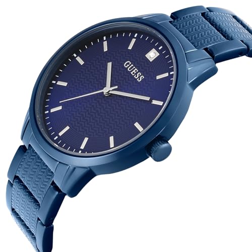 Image of Guess Round 42mm Blue Dial Analog Men Watch - U1362G4M