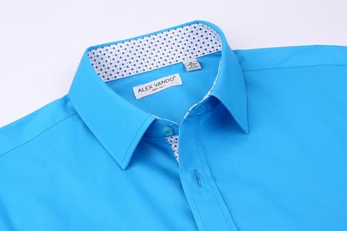 Alex Vando Mens Dress Shirts Regular Fit Long Sleeve Stretch Business Dress Shirts for Men