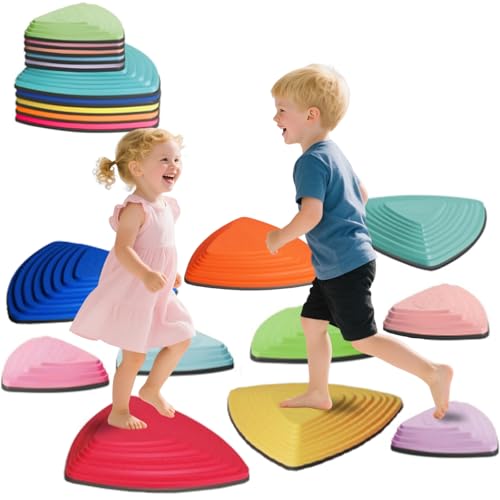 Image of Stepping Stones for Kids, 10 PCS Non-slip Sensory Toys, Outdoor Indoor Play Promoting Children's Balance, Coordination and Motor Skills, Toddler Obstacle Course Game for Ages 3 4 5 6 7 8 Years