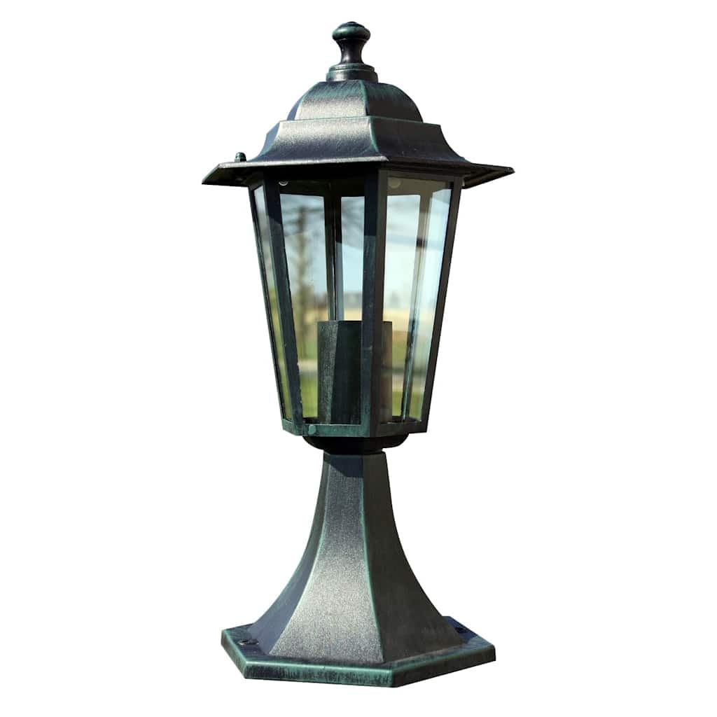 vidaXL 2X Lámpara de Jardín Luz Exterior iluminación Patio Iluminación Terraza Entrada Exterior al Aire Libre Aluminio Verde Oscuro/Negro