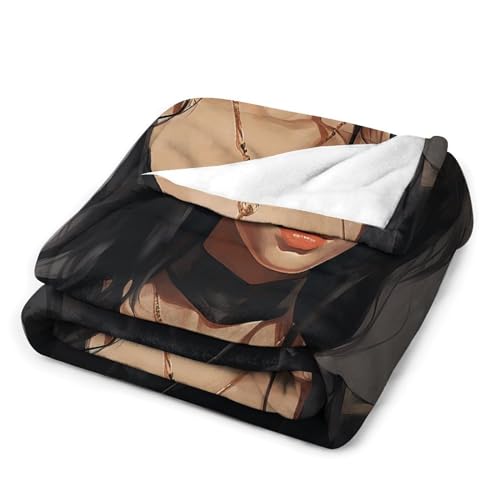 Couverture micro polaire douce personnage robe noire lit canape