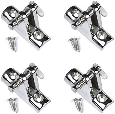 MX Bimini Top Deck Hinge 90° with Quick Release Pins,316 Stainless Steel Heavy Duty (Concave Base)