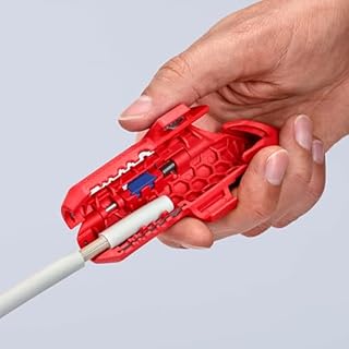Knipex ErgoStrip Outil universel à dégainer pour droitiers, 135 mm, câbles 3G1,5 > 5G2,5, câbles coaxiaux, de données, pince à dénuder, 16 95 01 SB
