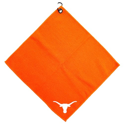Team Golf NCAA Texas Longhorns Microfiber Golf Towel, 15x15 (Multicolor)