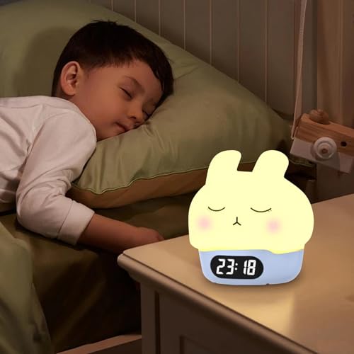 Lámpara de despertador divertida en forma de conejo recargable 3