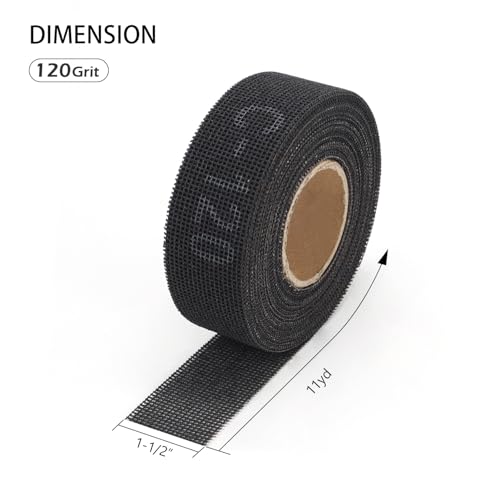 Image of SCOTTCHEN Sanding Rolls /Plumbing Sanding Cloth 1-1 /2 inch x 11yd (33 ft) / Plumber's Double Side Open Mesh /Silicon Carbide Grit #120-1Roll