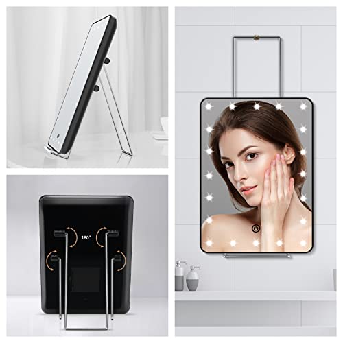 Lighted Makeup Mirror With 10X Magnification Mirror, Makeup Vanity Mirror With 20 Led Lights And Phone Holder, Touch Sensor Dimming, Dual Power Supply, Portable Desk Personal Beauty Light Up Mirror #TOP4