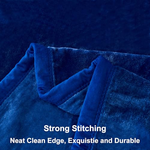 Image of JYK Fleece Plush Bed Blanket 4.4 LB, 1 Ply, Korean Mink Blanket King Size 85 inch x 95 inch - Super Soft and Warm, Lightweight and Cozy Fuzzy Fleece Blanket Throw for Spring Fall Winter Home Decor, Navy