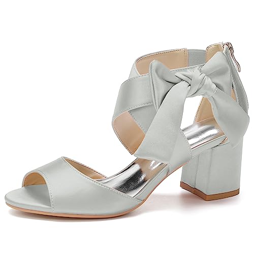 HFWXYSA Sandalias con Tira al Tobillo en Bloque Zapatos de Tacón Ancho para Mujer Punta Abierta Sandalias de Boda para Fiesta,Plata,41 EU HFWXYSA Sandalias con Tira al Tobillo en Bloque Zapatos de Tacón Ancho para Mujer Punta Abierta Sandalias de Boda para Fiesta,Plata,41 EU