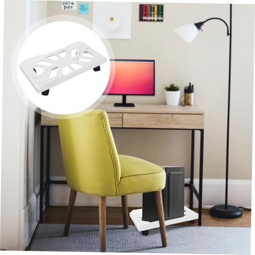 Soporte para CPU bajo escritorio SHOWERORO con ruedas, soporte para torre de PC para alfombra, diseño elegante, elevador para CPU para uso en oficina en casa, movilidad fácil miniatura 7