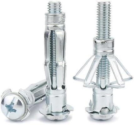 Anchor Fasteners Metal Heavy Duty Plasterboard Cavity Wall Plugs, Rawl Fixings, Dowels for Perforated or Hollow Bricks, Natural Stone, Marble (M5x65MM, 5Pcs.)
