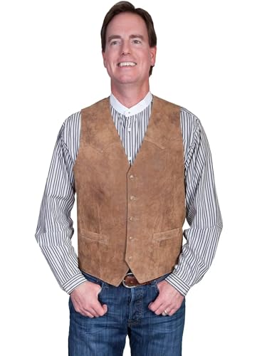 Image of Scully Men's Lamb Leather Western Vest Maple 46 R