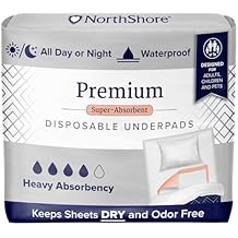 NorthShore Premium, 36 x 36, 45 oz., Peach Super-Absorbent Underpads Chux, X-Large, Pack/10