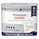 NorthShore Premium, 36 x 36, 40 oz., Green Super-Absorbent Underpads (Chux), Ultra Large, Case/60 (6/10s)