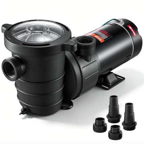 VEVOR Swimming Pool Pump 1.5 HP 5280 GPH Max Flow Single Speed Pump, 115 V