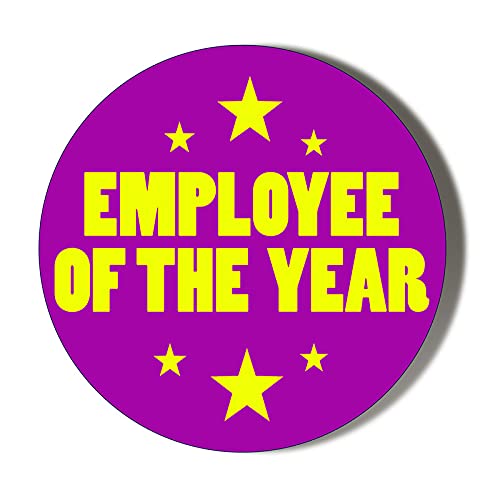 Gift Insanity Multi Employee Of The Year Purple 10 X 49Mm Vinyl Stickers Pack Of 10