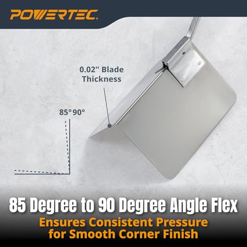 Image of POWERTEC 4 inch x 2-1 /2 inch Stainless Steel Outside Corner Drywall Knife for Gyprock and Plasterboard - 1 PK (72177)