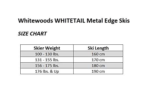 Whitewoods Whitetail Adult Metal Edge Cross-Country NNN Ski Package - Skis, Boots, Bindings, Poles | 190CM (for Skiers 176+ lbs.) (EU Boot Size: 49)