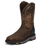 Komfort-Innensohle Justin Boots Herren \'s Commander-5 wk2112 Work Stiefel, Braun - Mahagoni - Größe: M/46,5 EU (M)