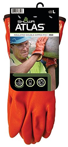 SHOWA Atlas 460 Fully Coated Insulated PVC Chemical Resistant Winter Safety Glove with Cotton/Acrylic Liner, Large (1 Pair) - Image 2
