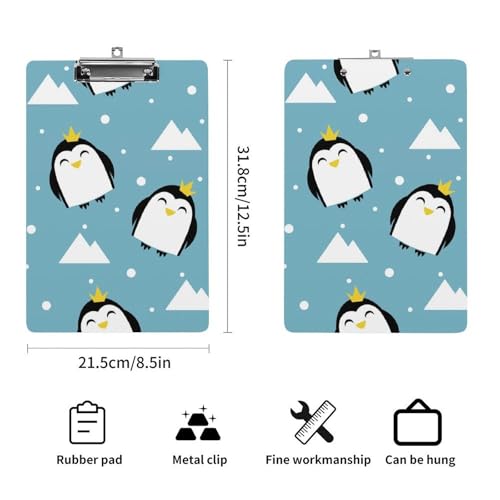 Planchette à pince pingouin mignon A4 rigide pour écrire debout sans table - 2