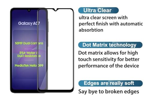 Image of HD Tempered Glass Screen Protector Compatible for Samsung Galaxy A07 5G with Edge to Edge coverage and Easy Installation kit