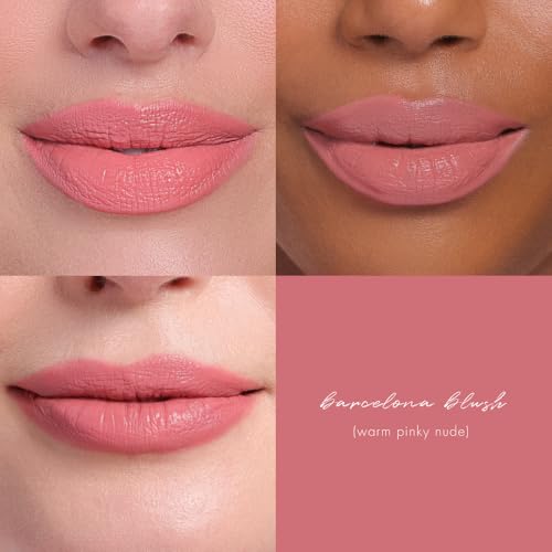 Image of Wander Beauty Under the Mistletoe Lipsetter Duo, Dual-Ended Lipstick & Liner, Barcelona Blush & Midtown Mauve, Limited Edition, Soft Matte Finish, Hydrating, With Squalane & Peptides