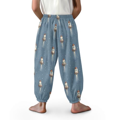Image of Unisex Little Kids Yoga Trousers Bohemian Beach Pants Baggy Harem Activewear for Boys and Girls Age 3-10